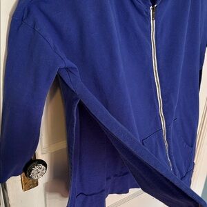 Urban Outfitters Blue Hooded Jacket slit sides
